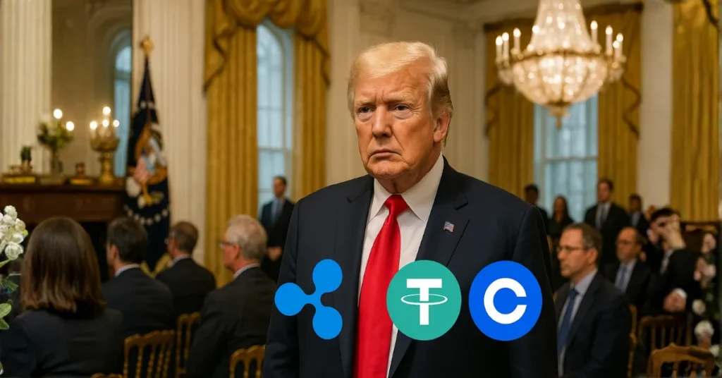 Ripple, Tether, Coinbase Fund Trump’s $300M Ballroom